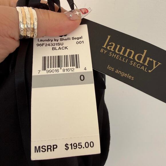 LAUNDRY BY SHELLI SEGAL FAUX LEATHER PATCHWORK DRESS - Picture 5 of 6